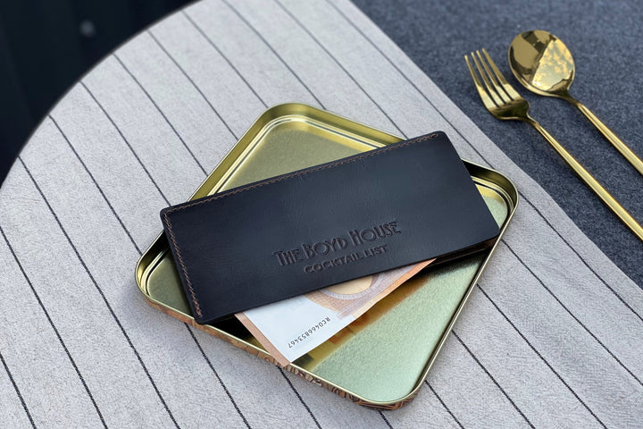 Vintage Leather Bill Holder: Restaurant Check Presenter
