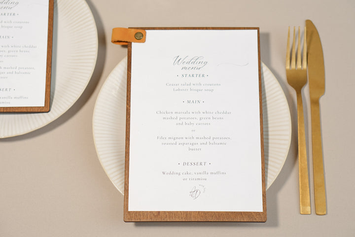 Custom Wooden Menu Board with Leather Clip: Restaurant Cafe Menu Cover