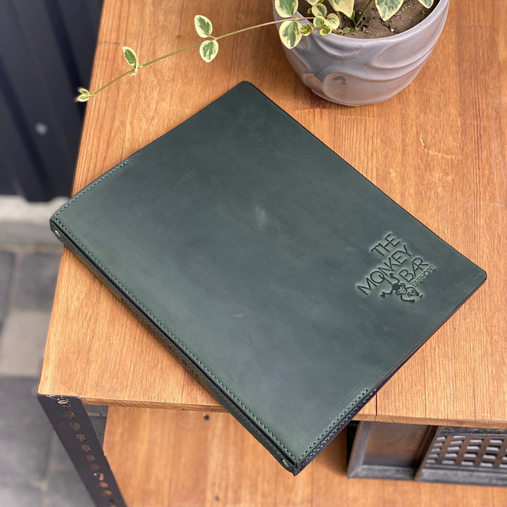 Leather Menu Cover: Restaurant Menu Folder, Custom Guest Book