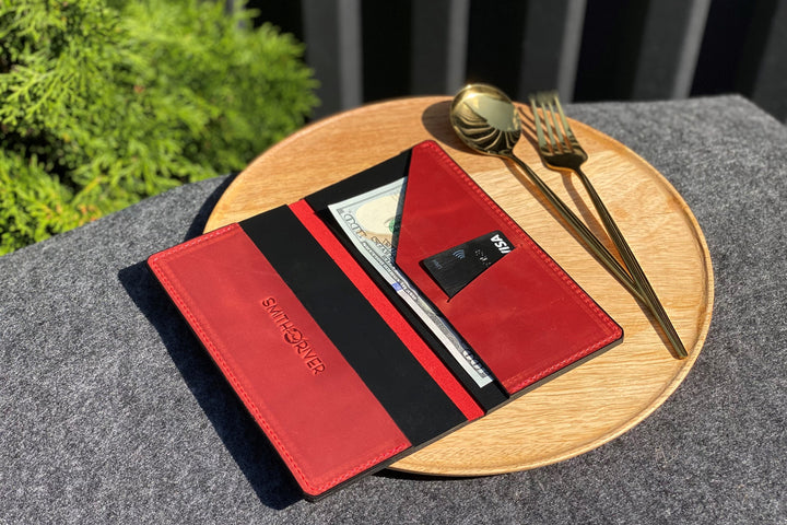 Embossed Leather Bill Holder: Restaurant Check Presenter