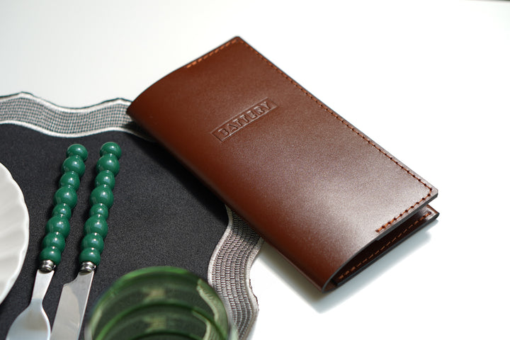 Custom Leather Bill Presenter – Server Wallet with Logo