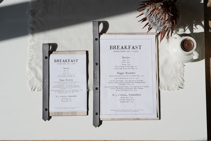 Ashwood Menu Holder: Wooden Menu Board