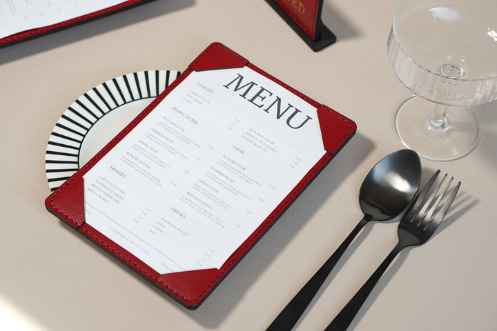 Embossed Logo Leather Menu Holder: Restaurant Menu Folder, A4 A5