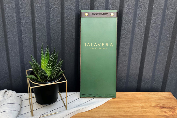 Cowhide Leather Menu Folder: Restaurant Wine List, Custom Logo