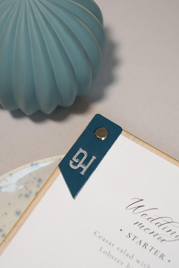 Custom Wooden Menu Board with Leather Clip