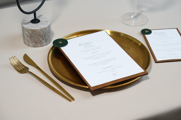 Custom Wooden Menu Board with Leather Clip: Restaurant Cafe Menu