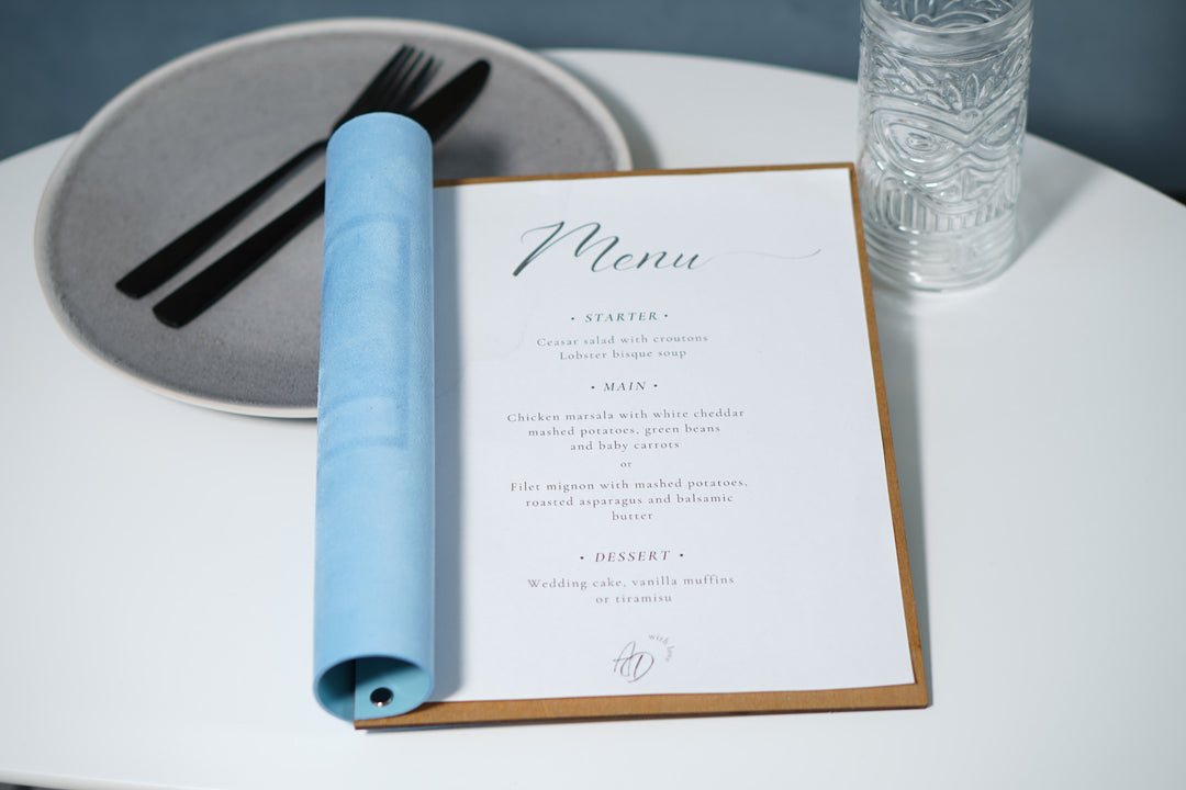 Embossed Logo Leather Menu Holder: Restaurant Menu Folder