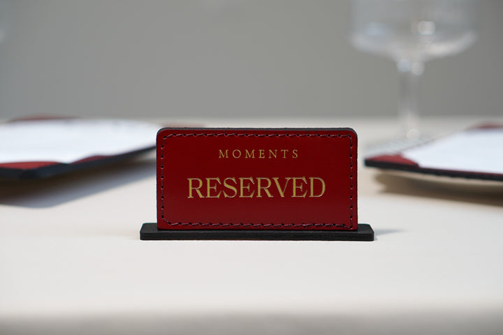Leather Reserved Table Sign: Wedding & Restaurant Decor