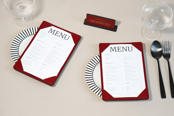 Embossed Logo Leather Menu Holder: Restaurant Menu Folder, A4 A5