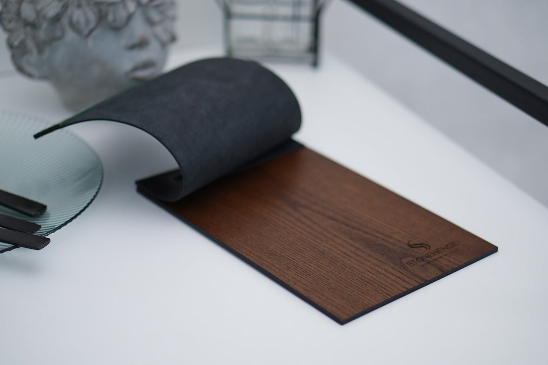 Elegant Ashwood & Leather Menu Folder