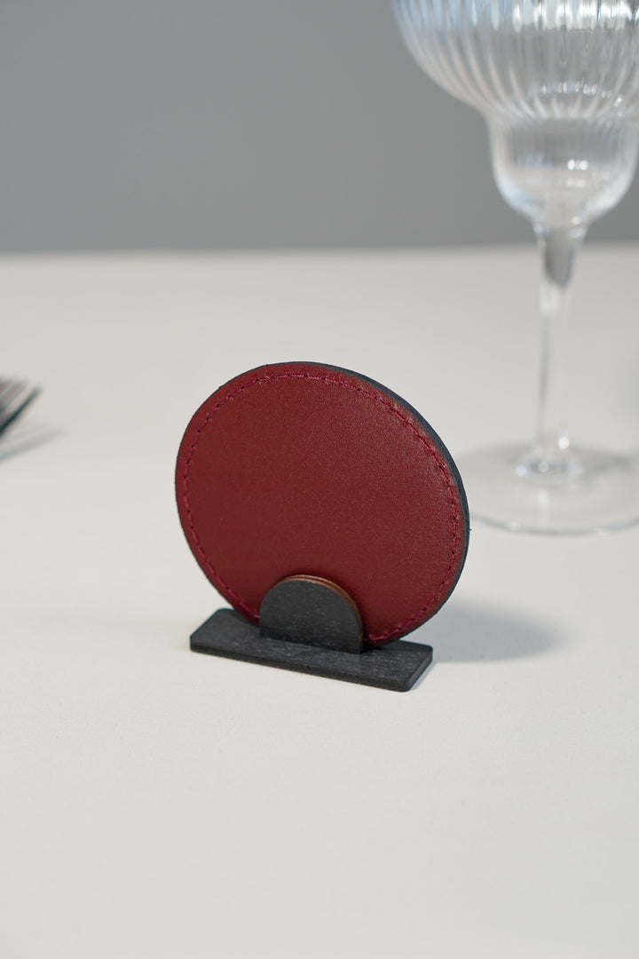 Leather Reserved Table Sign: Restaurant Wedding Decor