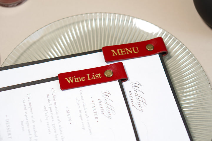 Custom Wooden Menu Board with Leather Clip: Restaurant Menu Folder