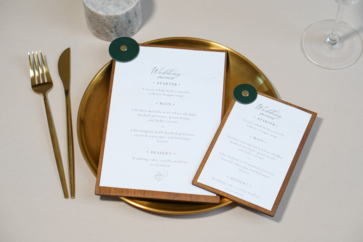 Custom Wooden Menu Board with Leather Clip: Restaurant Cafe Menu