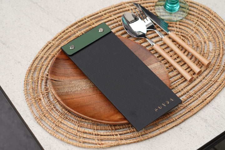 Custom Leather Menu Cover: Wooden Restaurant Menu Holder