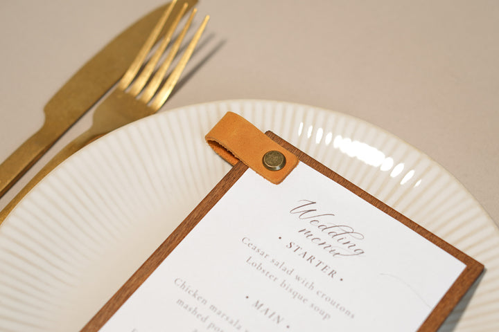Custom Wooden Menu Board with Leather Clip: Restaurant Cafe Menu Cover
