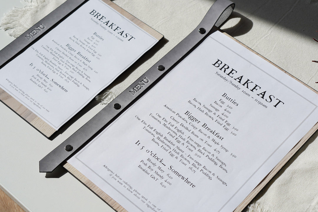 Ashwood Menu Holder: Wooden Menu Board