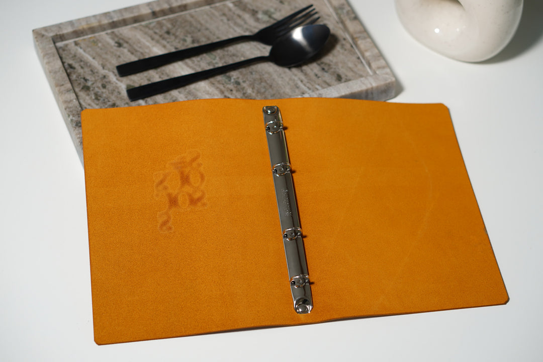 Embossed Logo Leather Menu Folder: Custom Restaurant Menu