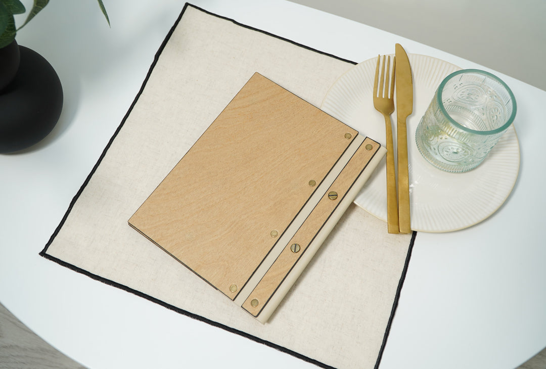 Engraved Logo Leather Restaurant Menu: Custom Wooden Menu Cover