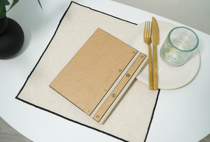 Engraved Logo Leather Restaurant Menu: Custom Wooden Menu Cover