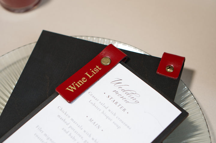 Custom Wooden Menu Board with Leather Clip: Restaurant Menu Folder