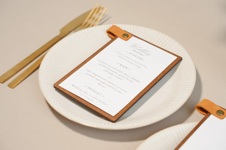 Custom Wooden Menu Board with Leather Clip: Restaurant Cafe Menu Cover