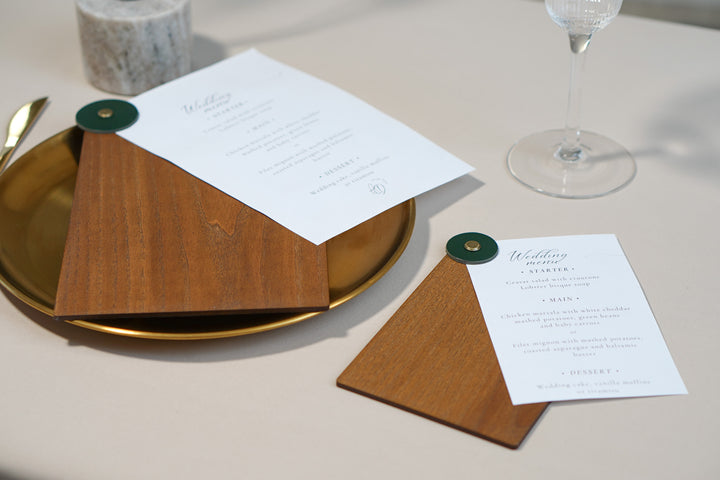 Custom Wooden Menu Board with Leather Clip: Restaurant Cafe Menu