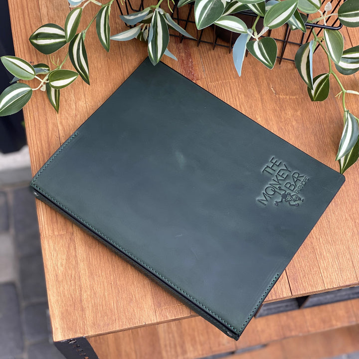 Leather Menu Cover: Restaurant Menu Folder, Custom Guest Book