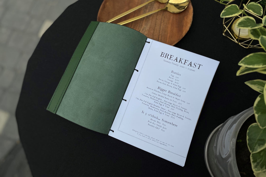 Embossed Leather Menu Cover