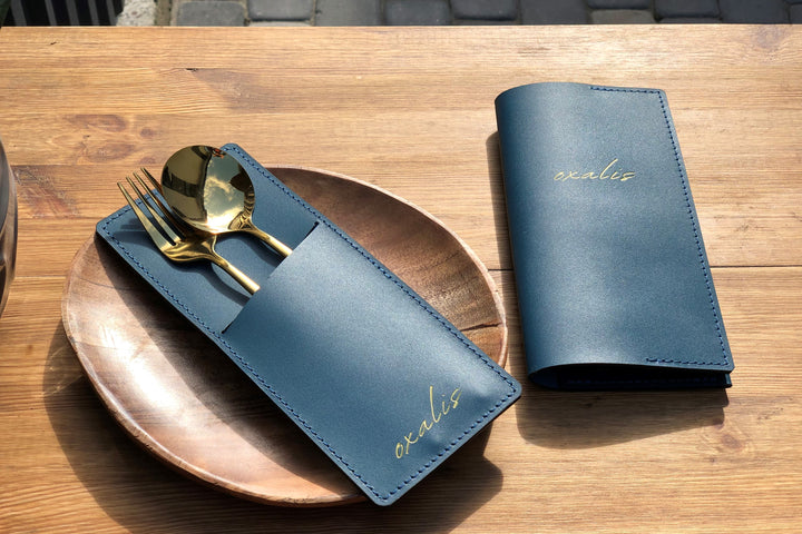 Personalized Leather Cutlery Pouch
