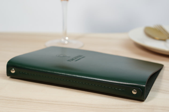 Embossed Logo Leather Menu Folder: A4 A5 Restaurant Menu Cover
