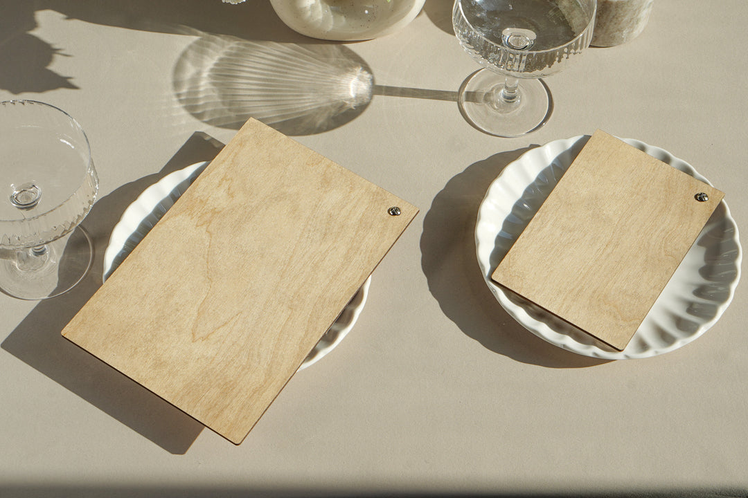 Personalized Wooden Menu Board with Leather Clip: Restaurant Decor