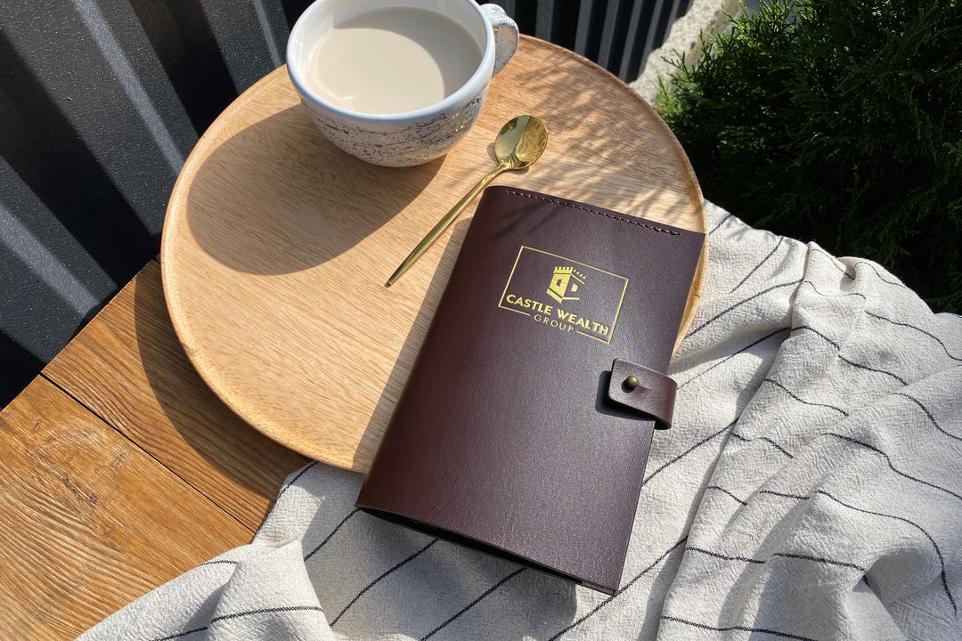 Chocolate Leather Bill Holder: Restaurant Check Presenter