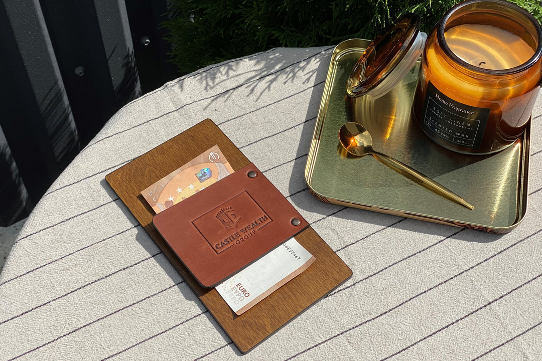 Leather Check Presenter: Embossed Restaurant Bill Holder