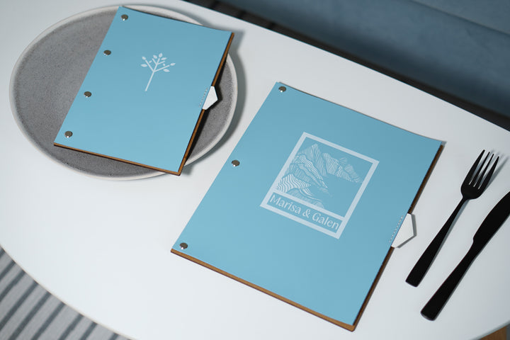 Embossed Logo Leather Menu Holder: Restaurant Menu Folder