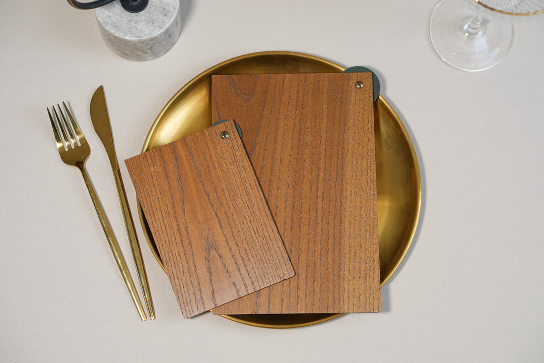 Custom Wooden Menu Board with Leather Clip: Restaurant Cafe Menu