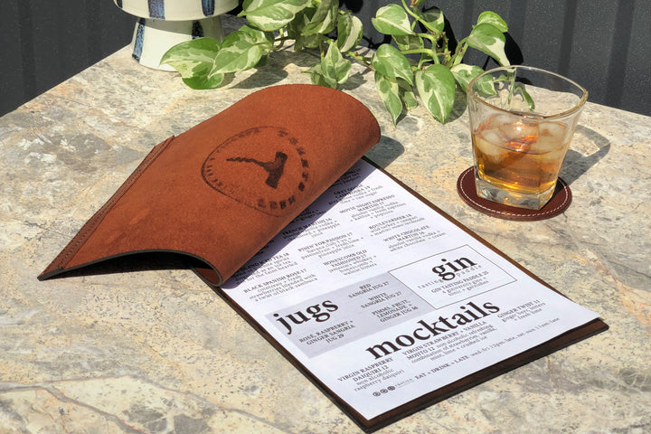 Vintage Leather Menu Folder