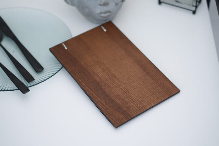 Elegant Ashwood & Leather Menu Folder