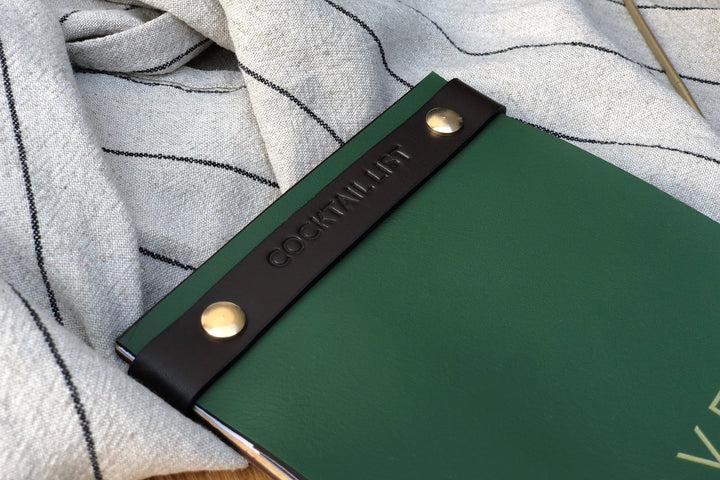 Cowhide Leather Menu Folder: Restaurant Wine List, Custom Logo