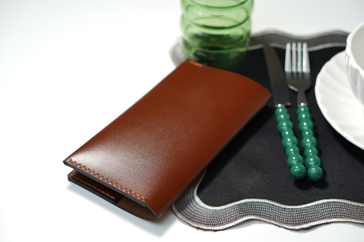 Custom Leather Bill Presenter – Server Wallet with Logo