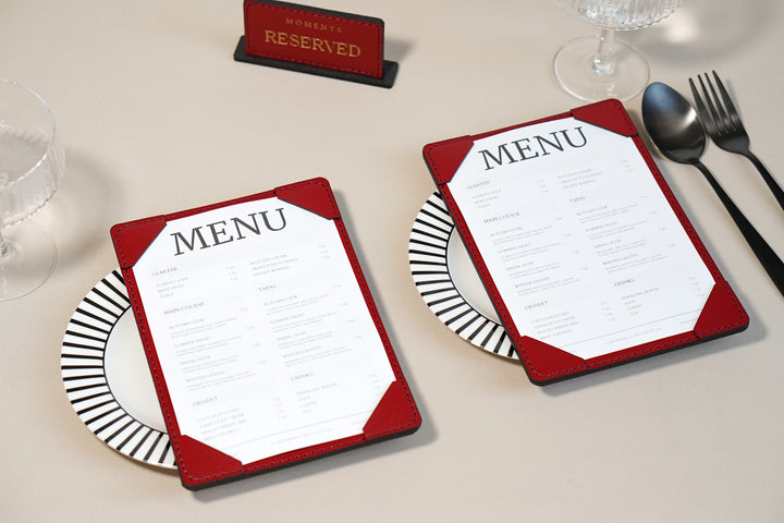 Embossed Logo Leather Menu Holder: Restaurant Menu Folder, A4 A5