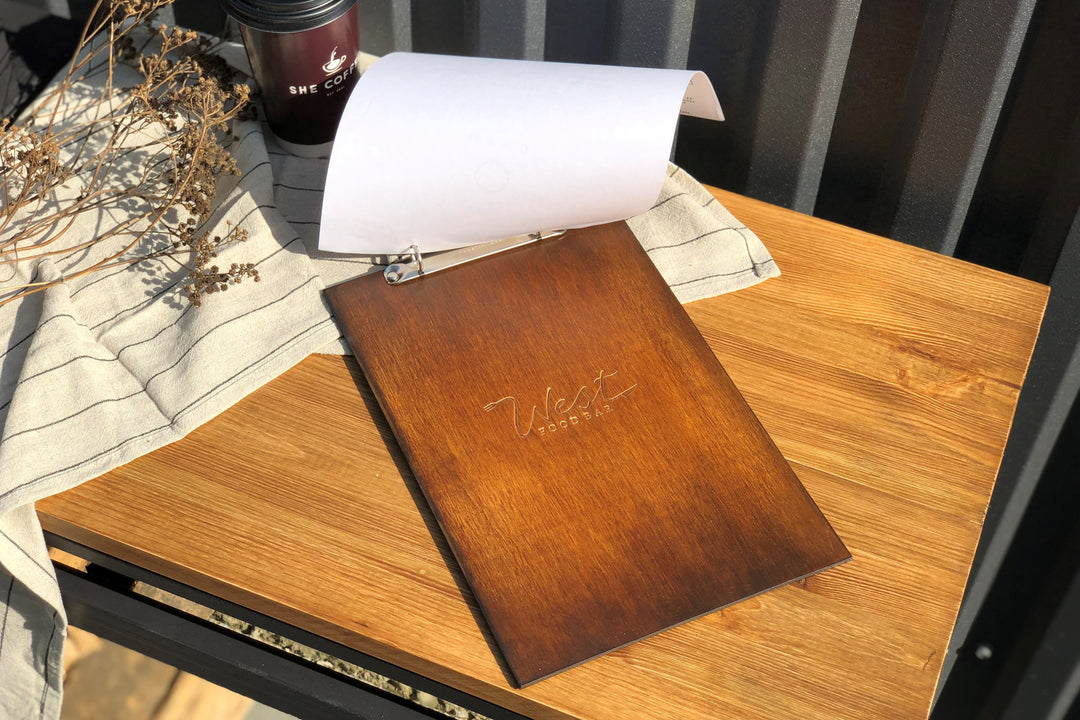 Custom Wood Menu Holder: Restaurant Menu Cover