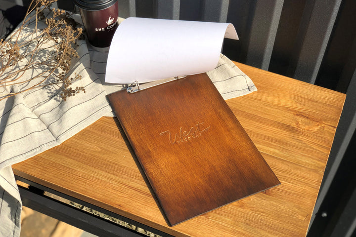 Custom Wood Menu Holder: Restaurant Menu Cover