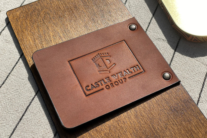 Leather Check Presenter: Embossed Restaurant Bill Holder