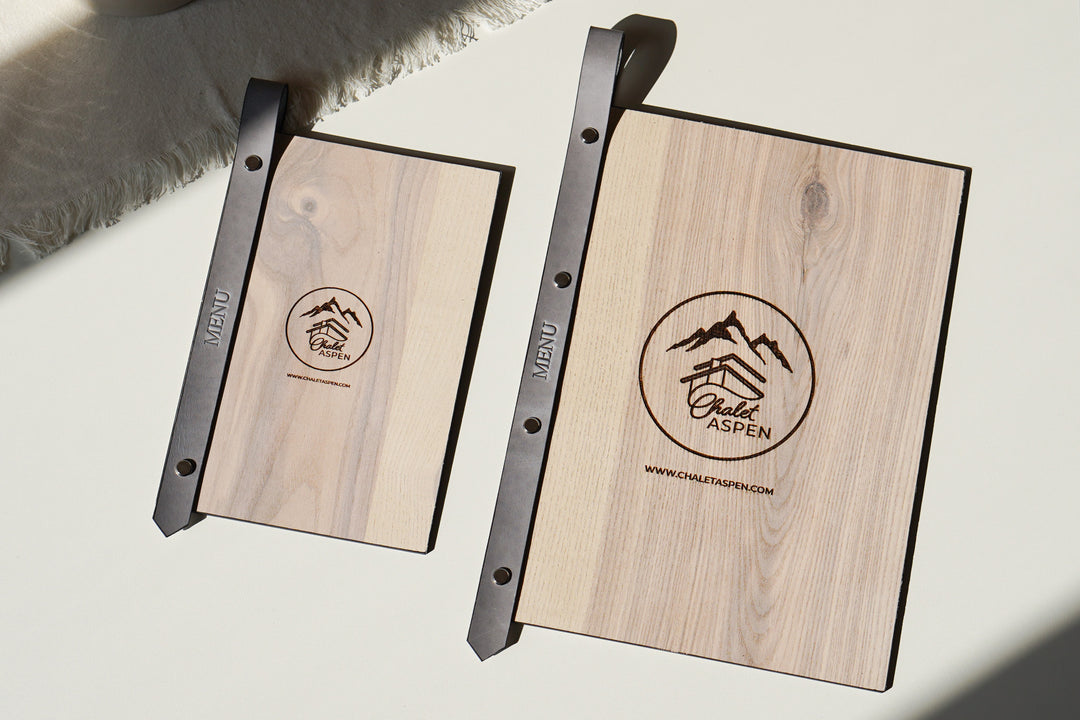 Ashwood Menu Holder: Wooden Menu Board