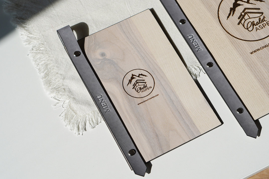 Ashwood Menu Holder: Wooden Menu Board