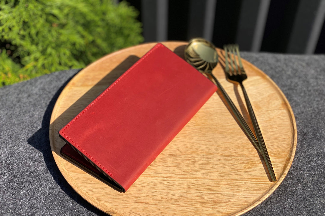 Embossed Leather Bill Holder: Restaurant Check Presenter