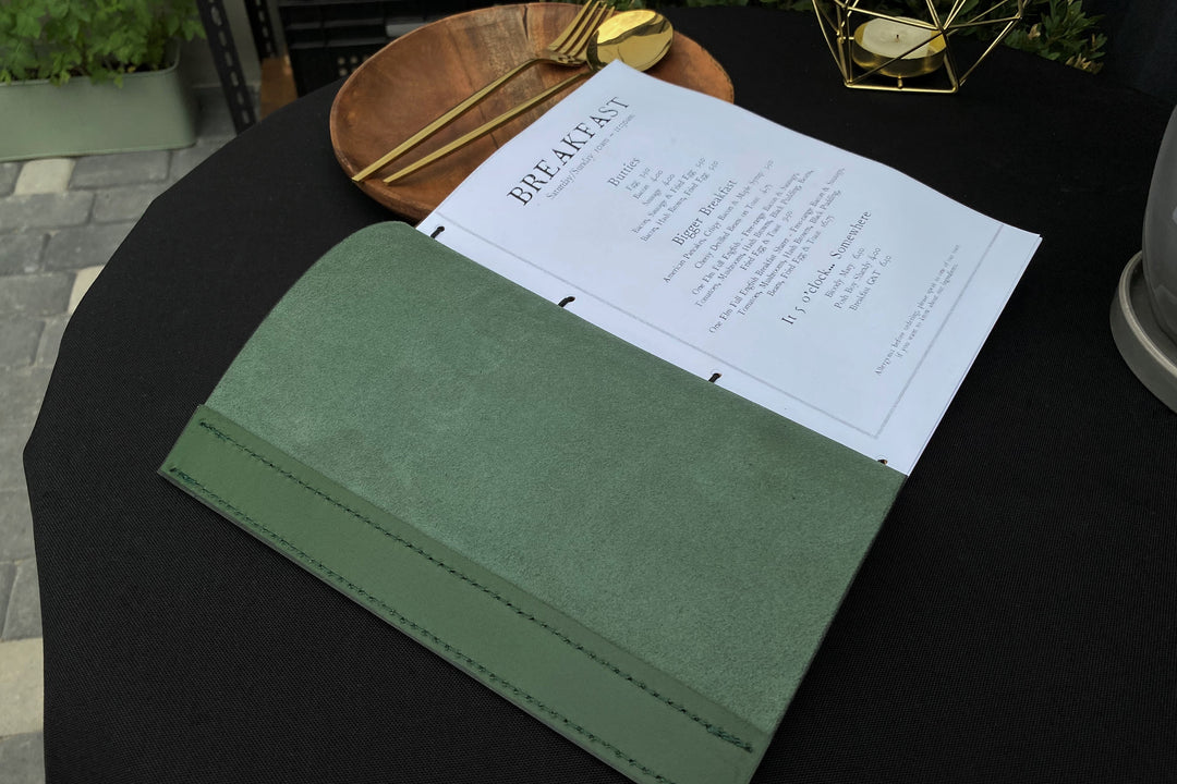 Embossed Leather Menu Cover