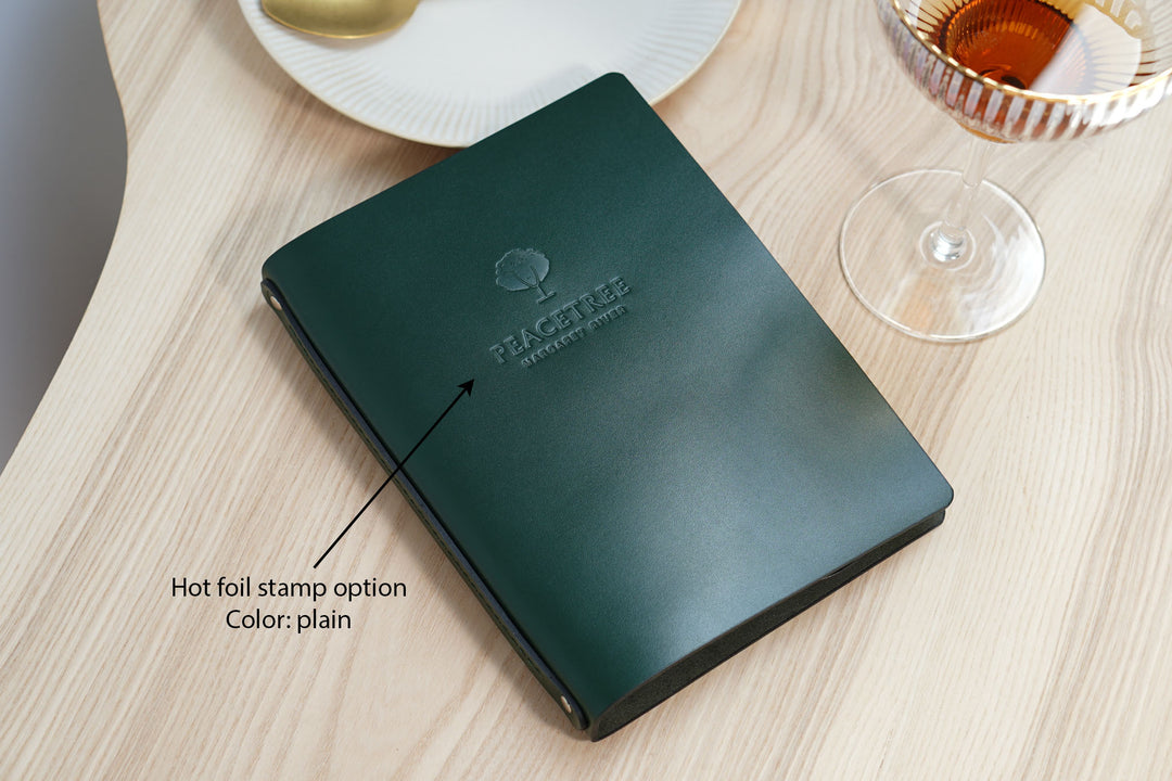 Embossed Logo Leather Menu Folder: A4 A5 Restaurant Menu Cover