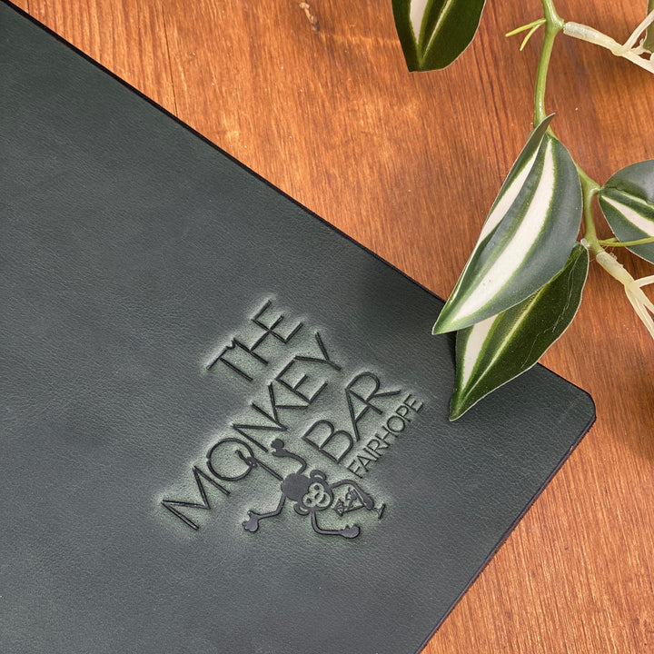 Leather Menu Cover: Restaurant Menu Folder, Custom Guest Book