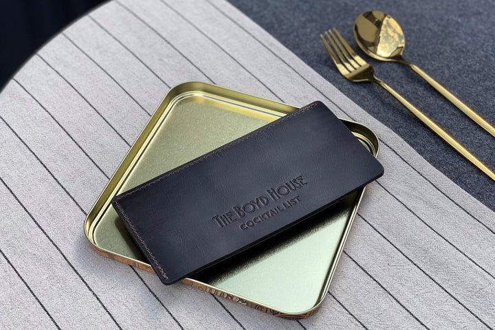 Vintage Leather Bill Holder: Restaurant Check Presenter